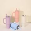40oz Roestvrij Staal Thermosbeker met Rietje Draagbare Auto Beker Grote Capaciteit Reis Mok Beker Waterfles 1200ml Koffiemokken