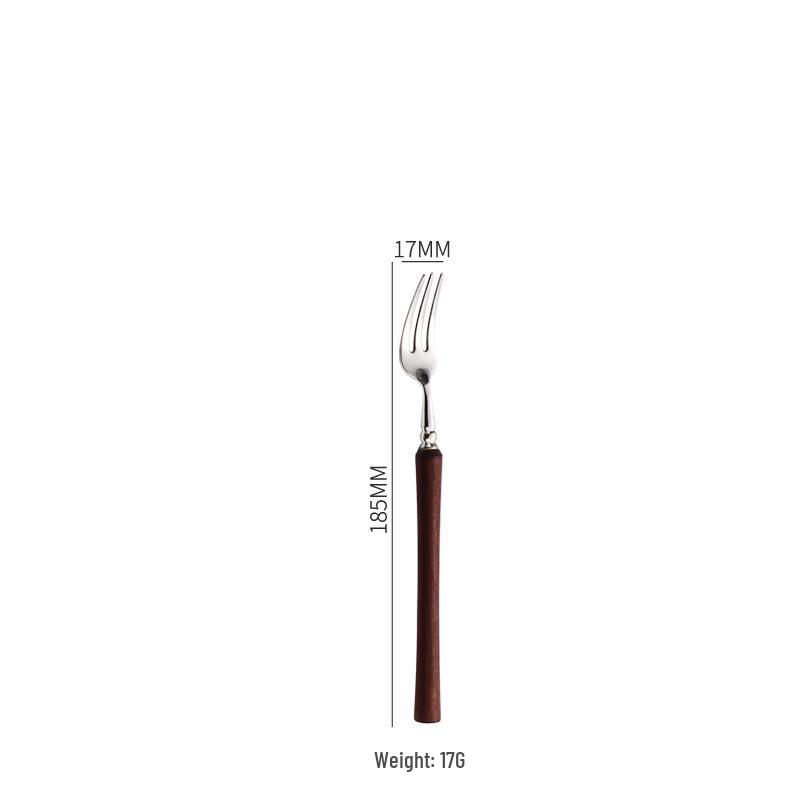 

Stainless Steel Cutlery Set with Walnut Handles: Spoon, Fork, Knife for Home & Restaurant Use