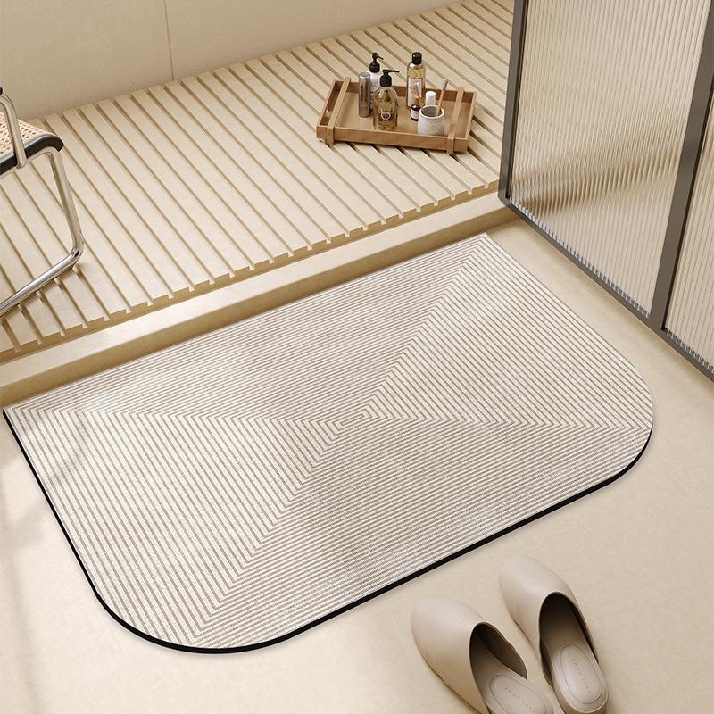 Nordic Light Luxury Non-Slip Diatomaceous Earth Bath Mat - Quick Dry, Water Absorbent, Stain Resistant Foot Pad for Bathrooms