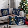 Christmas Themed Pillowcases: Snowflake, Deer, Bell & Christmas Tree Designs Sofa Room Cushion Cover Home Decoration Gift