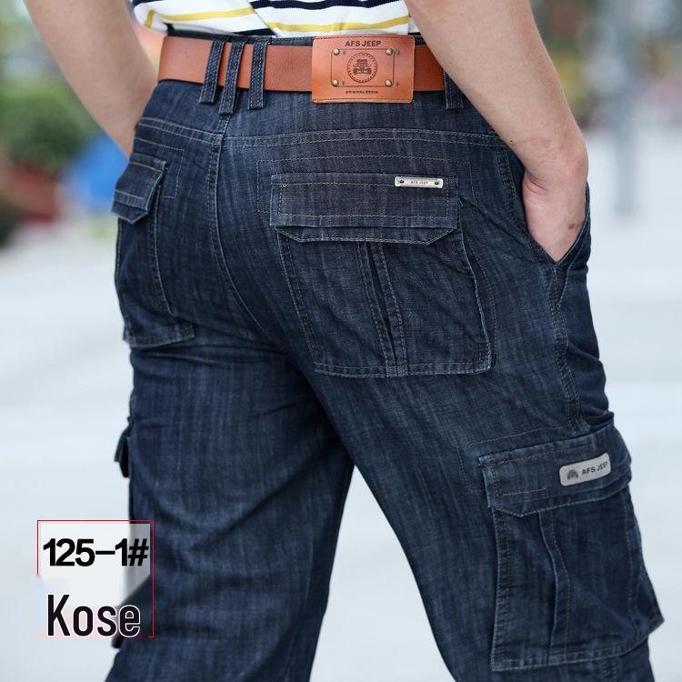 

Чоловічі Оригінальні Робочі Джинси Jipu з Багатьма Кишенями Прямого Крою - Стиль Чотирьох Сезонів 30 чорний