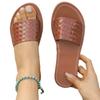 New Flat-bottomed Woven Casual Cool Slippers Women's One-character Outer Wear Light Beach Mop