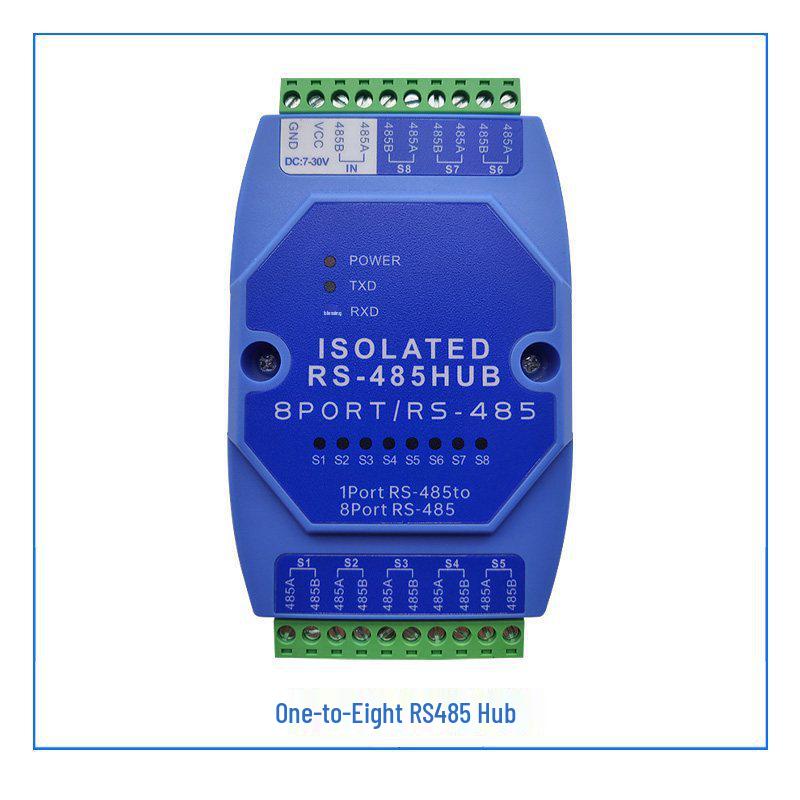 RS485 Industrial Grade 4-Port Hub Repeater with Lightning Protection, Isolated 1-in 4-out Configuration