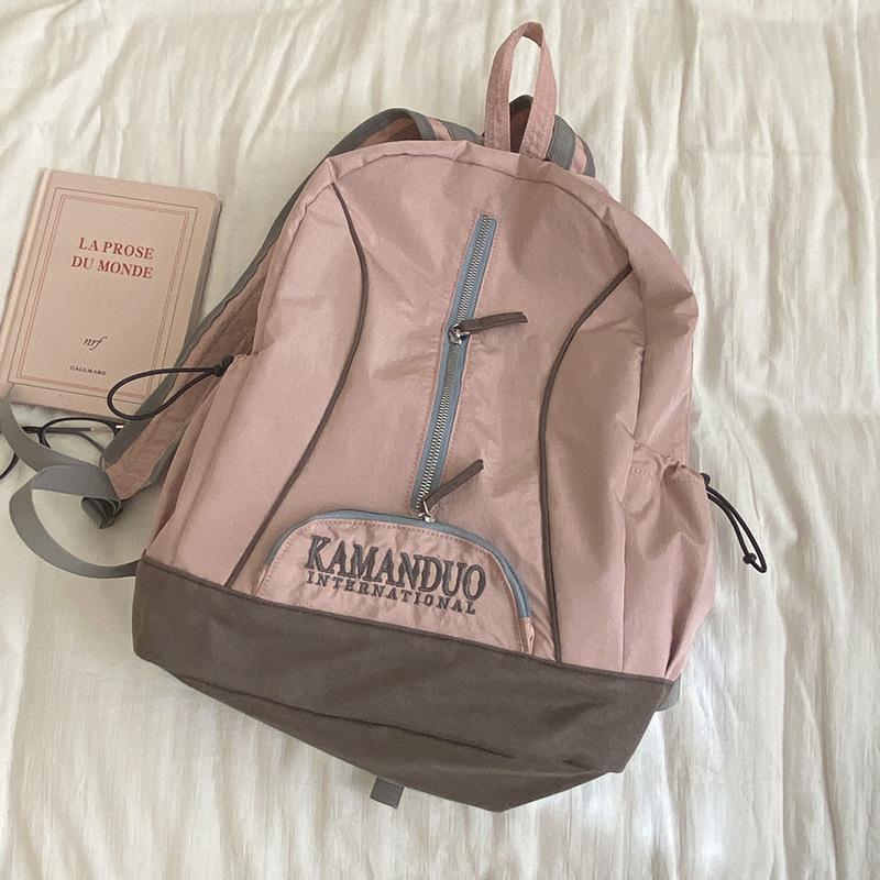 

Nylon canvas bag women s 2025 new Korean backpack casual student class large-capacity backpack розовый