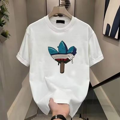 Summer Men's and Women's Light Luxury Brand Round Neck Versatile Short Sleeve Loose Fashion Printed T-shirt 2025 New Trend Top