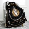 Ouija Board Decke Gothic Hexe Geschenk für Halloween Sonne Mond Skelett Schädel Horror Gruselig für Deko Tagesdecken Schwarz 50"x60"