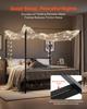 VEVOR King Size Canopy Bed Frame, Metal Canopy Bed with Four Posters Design, Heavy Duty Steel Slats Support, Underbed Storage Space