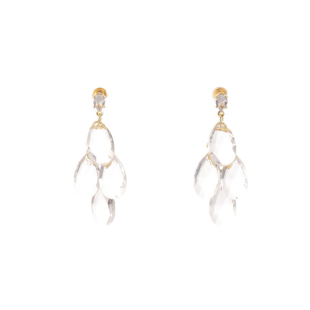Diamond Water Drop Earrings Light Luxury Temperament Atmospheric Earrings Niche Fashion Simple Design High-End Earrings Women