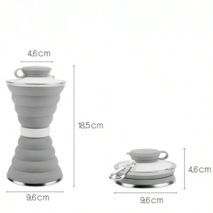 Silicone folding water bottle Outdoor foldable water cup High temperature resistant easy storage kettle Convenient sports water bottle