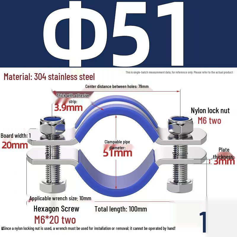 304 Stainless Steel Pipe Clamp: Thickened Clamp for Electric Pole Bracket