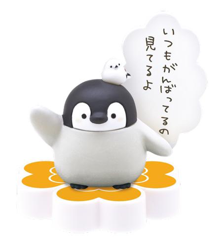 Apanese Genuine Positive Energy Penguin Illustrator Works Vitality Slogan Warm Heart Lines Gacha Figure Toys