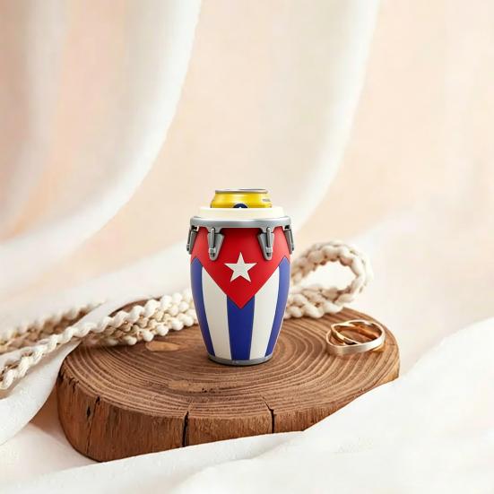 Conga Style Soda Can Holder 3D Printed Classic Drum Shape Flag Pattern 12Oz Standard Cola Beverage Beer Can Holder