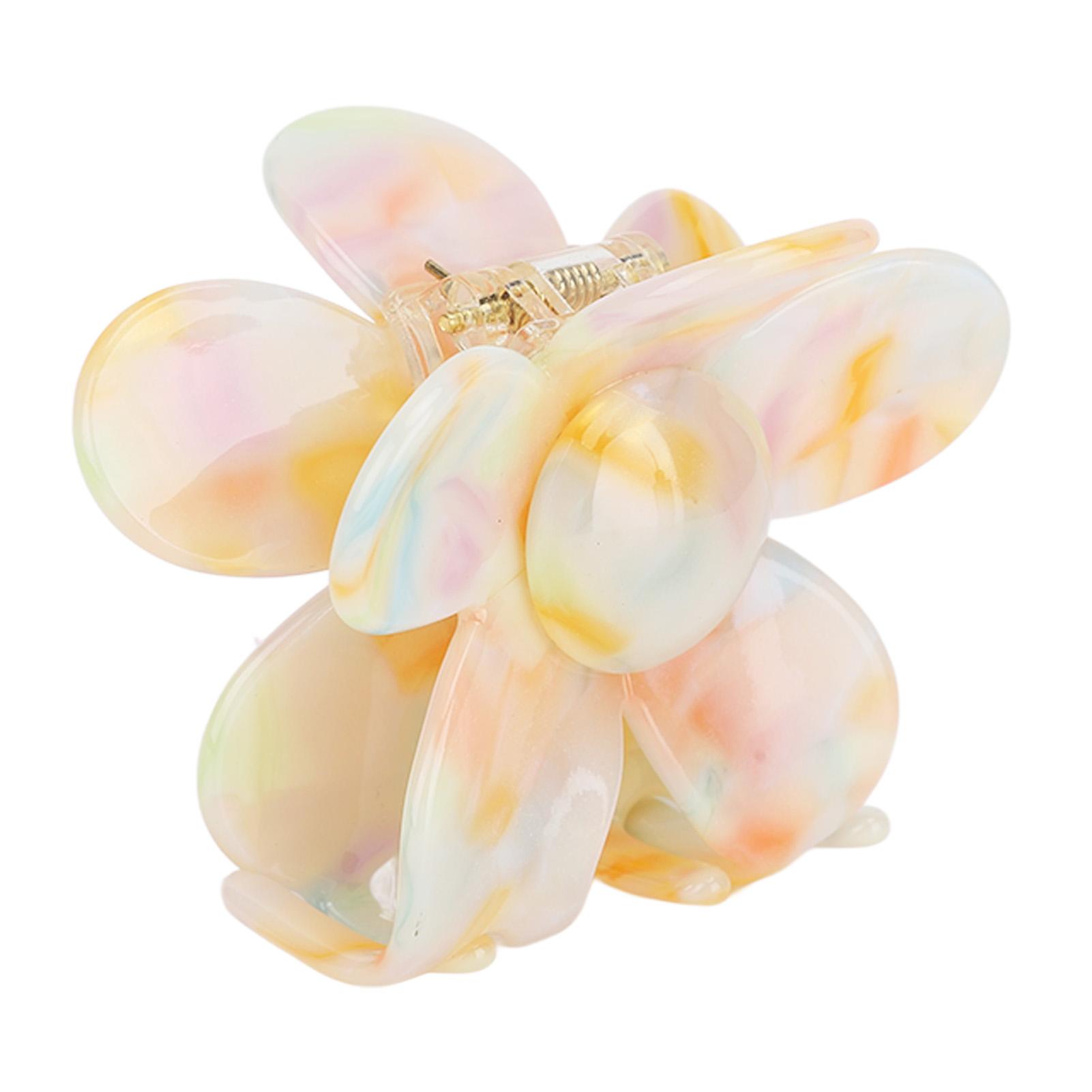 

Flower Shape Hair Clamp Acetate Plastic Hair Claw Clip Back Head Headwear for Women Girls Orange