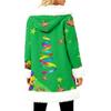 Unisex Casual And Fashionable Plush Collar Hooded Long Sleeved Carnival Print Jacket