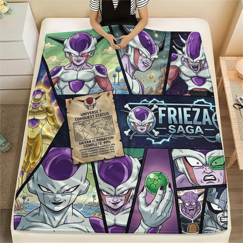 1PC Frieza Patterned Flannel Blanket Suitable For All Seasons For Home Decor Warmth And Comfort Gifts Holiday Present