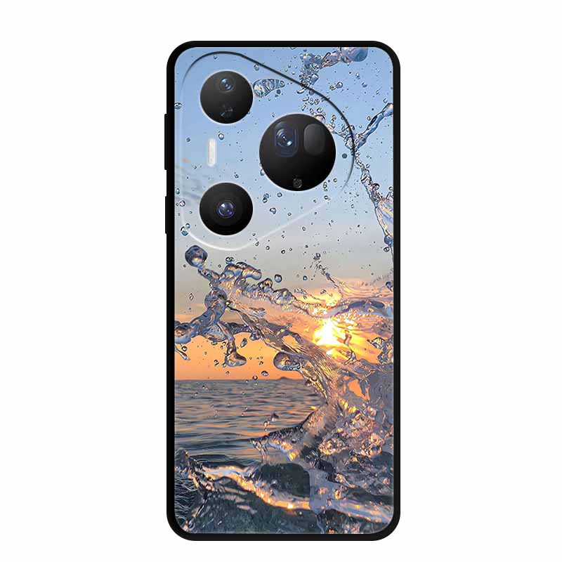 Flower Phone Case For Huawei Pura 70 80 Pro Plus Silicone TPU Cover for Pura80 Pro+ Pura70 Ultra Para Black Back Soft Protector