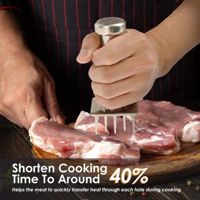 Stainless Steel Meat Tenderizer Rustproof Meat Tenderizer Tool with Comfortable Handle for Beef Chicken Pork Fish Kitchen Gadget