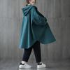 2025 Autumn New Loose Plus Size Hooded Mid-Length Casual Shirt Jacket for Women