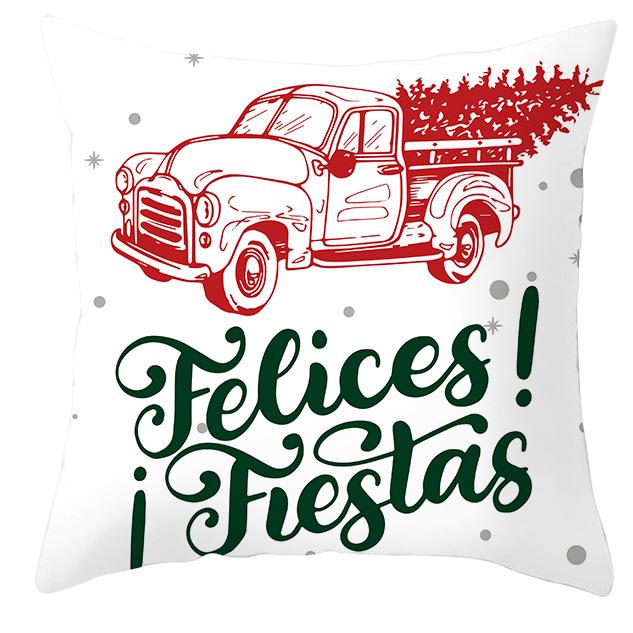 Christmas Elk Pillow Cover Home Gift Cushion Cover Fabric Sofa Pillow Cover