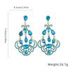 Geometric Rhinestone Teardrop Earrings Vintage Style Ear Studs New Statement Earrings  Women