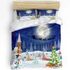 Winter Bedding Set For Bedroom Bed Home Cute Penguins Hand Drawn Style Set Merry Christma Duvet Cover Quilt Cover And Pillowcase