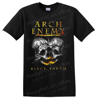 Arch Enemy Metal Band Skull Fire Graphic T Shirt Gothic Heavy Music Tee Unisex