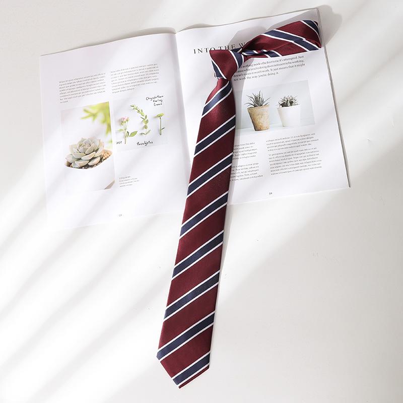 

Коричневый кофейный полосатый ретро-галстук для женщин, повседневный аксессуар ручной работы, вдохновленный стилем японского колледжа