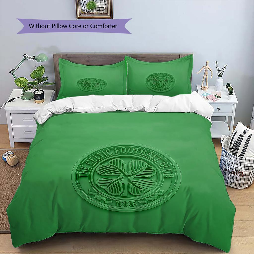 Celtic Football Club Muster Bettwäsche Steppdecke Set Heimdekoration Geschenk (1 Bettbezug + 2 Kissenbezüge (ohne Füllung)).xwn