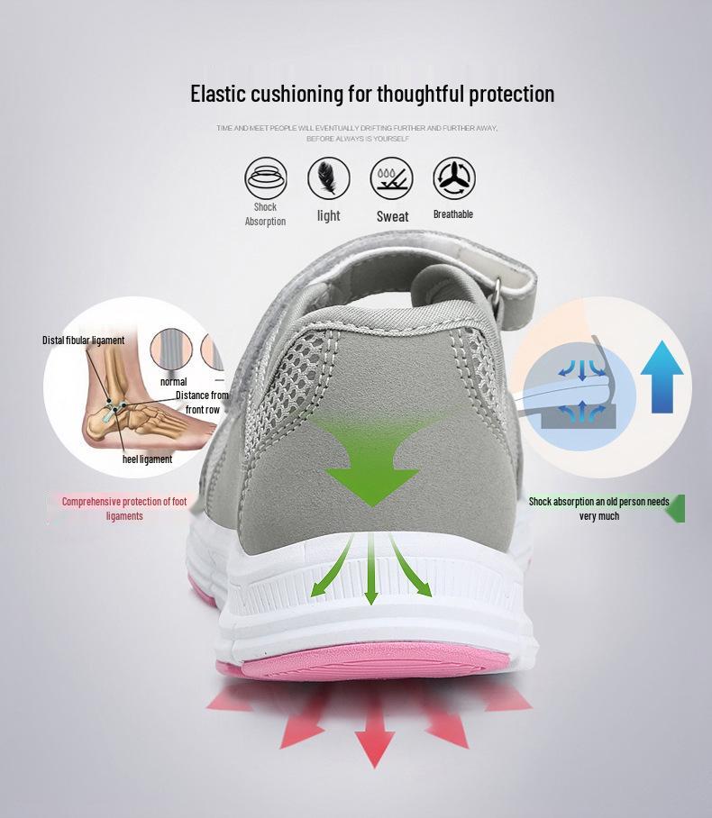 Dámské prodyšné síťované ležérní vycházkové boty – venkovní móda, styl zdravotní sestry