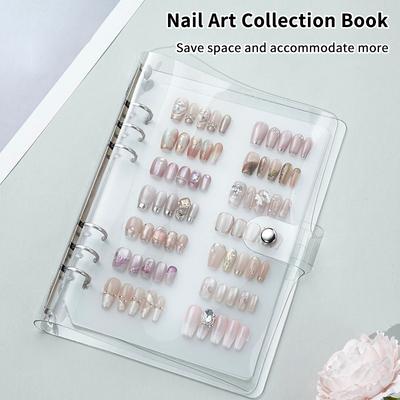 Libro portaoggetti per pezzi di nail art, grande capacità, album fotografico da esposizione, clip per carte, pannello espositivo, album semplice fai-da-te, libro portaoggetti
