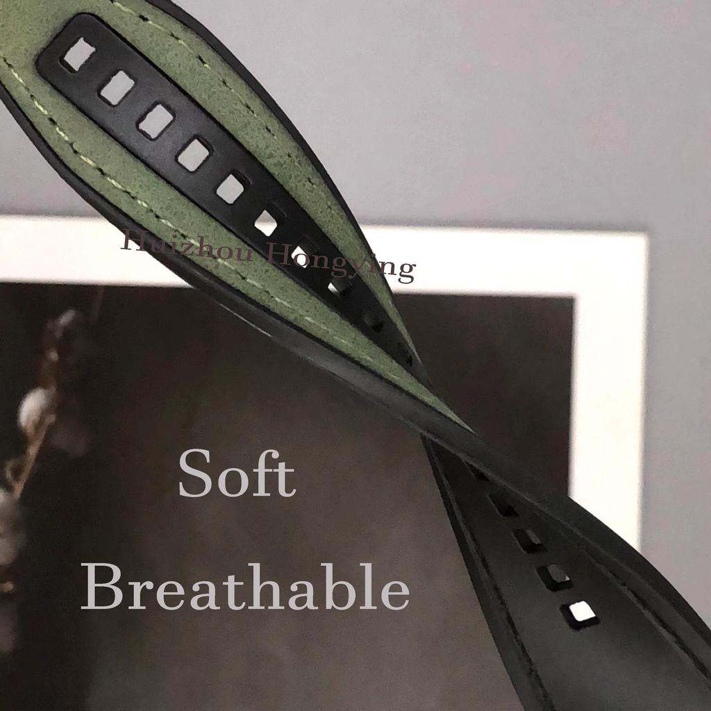 Retro FashionAccessories22mmSynthetic Leather+Silicone WatchBand For Amazfit Watch Balance 2/T-Rex3 Christmas Ideal Gift Choice