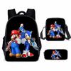 Super Mario Backpack School Bag With Lunch Bag And Pencil Pouch High Capacity Wear Resistant Breathable