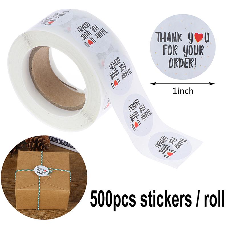 Wedding Gift Box 500Pcs Round Labels Kraft Paper Thank You Sticker Bag Flower Gift Box Cake Boxes And Packaging Wedding Stickers