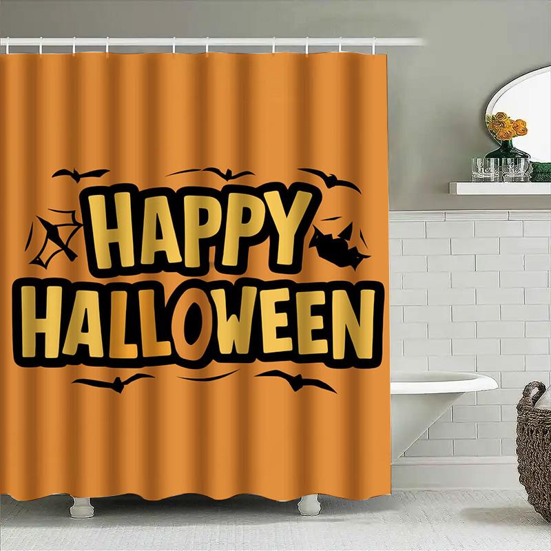 

Tuniu Happy Halloween Bat Shower Curtain Decorative Spooky Halloween Curtain For Party Decoration W60H190(CM)-1 Pcs