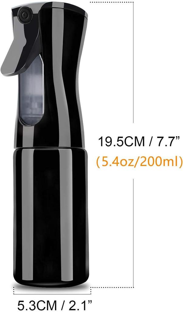 Uervoton Spray for Home and Empty Black Bottle, Alcohol-Compatible, Gardening, Plants, Cleaning, Hairdressing, Use, Pets, Bottle, 200ml,