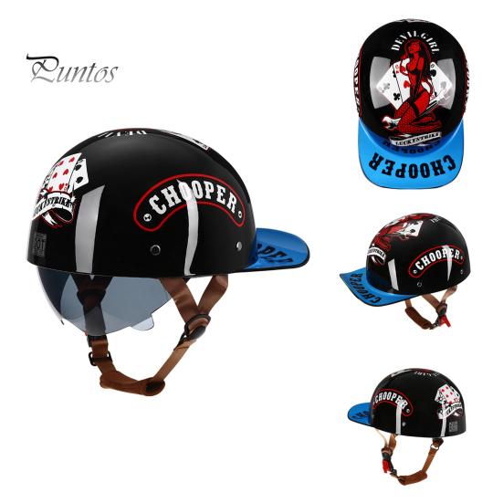 Vintage Motorradhelm Outdoor Radfahren Rollschuhlaufen Offenes Gesicht Baseballmütze Helm Leichter Herren Damen Fahrrad Roller Halbhelm