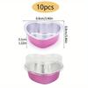 10PCS Aluminum Foil Cake Cup Pan Heart Shaped Cupcake Mold with Lids Disposable Mini Pudding Baking Cups Baking Accessories
