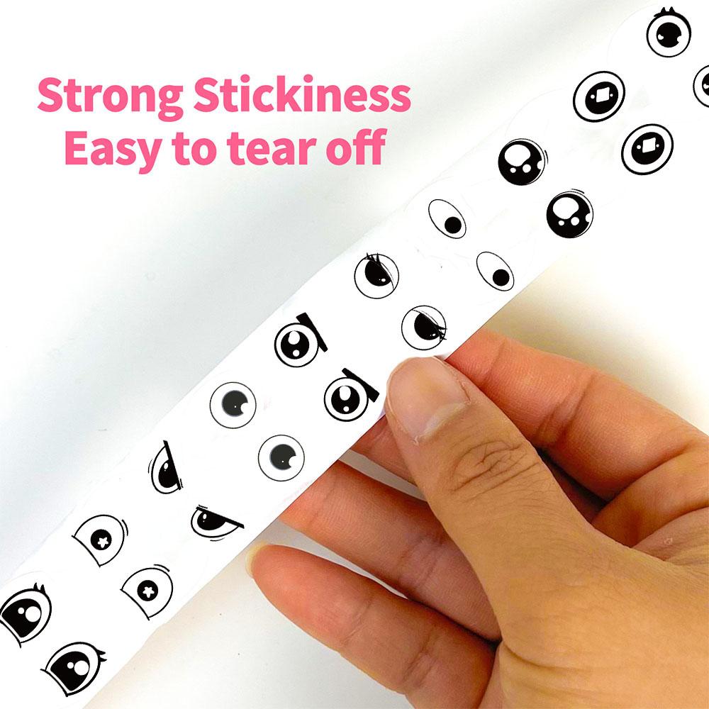 500Pcs/roll Small Expression Eyes Cartoon Stickers Cute Gaze Phone Cafe Aesthetic Streetwear Graffiti Bicycle Sticker