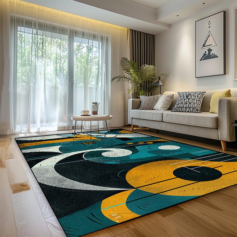 Moderner Luxusteppich Wohnzimmer Geometrische Dekoration Zuhause Weich Waschbar Großer Bereichsteppich Schlafzimmer Badezimmer Rutschfeste Plüsch-Fußmatte