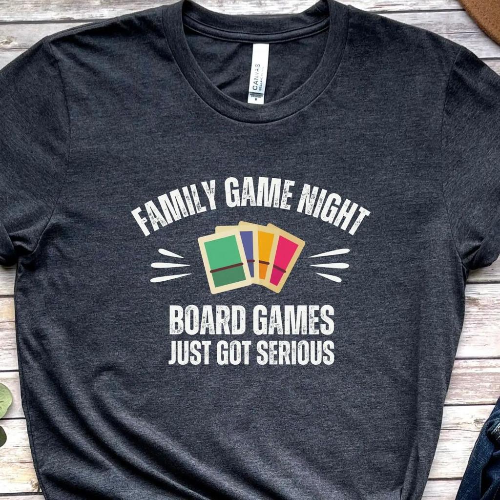 Family Game Night Board Games T Shirt Funny Tabletop Gamer Boardgame Lover Casual Gift Vintage Versatile Unisex Graphic