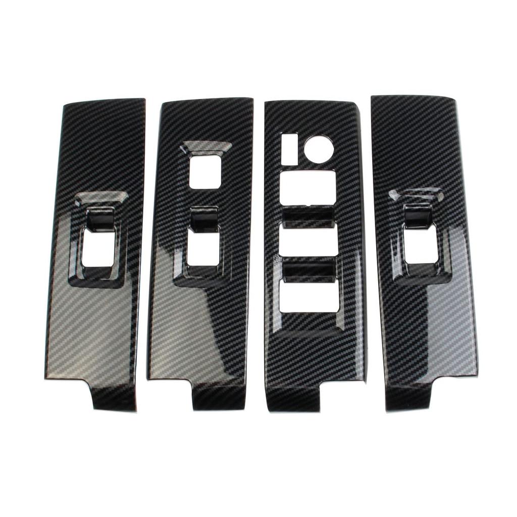 Carbon Fiber Door Window Lift Switch Panel Cover Trim Accessories for Toyota Tundra 2022-2026 Sequoia 2023-2026