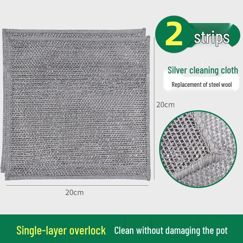 Esfregão de Lã de Aço de Dupla Face: Pano de Prato e Escova de Panela Antiaderente, Fácil de Limpar, Durável
