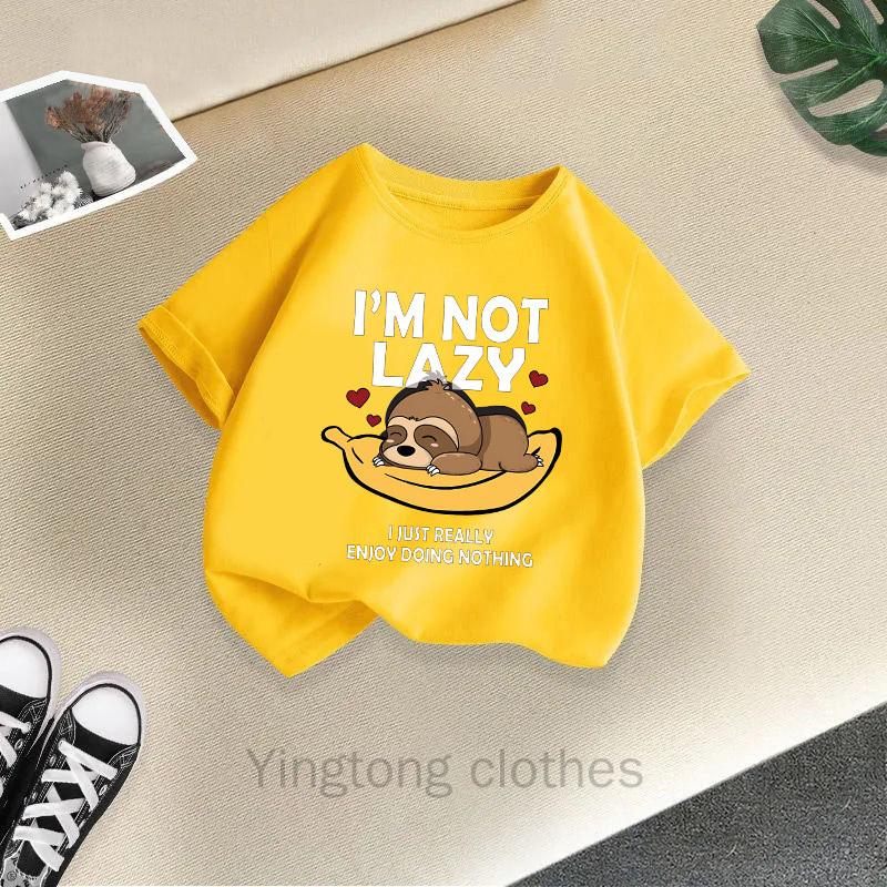 Summer Boys and Girls Short Sleeved T-shirt Cotton New Cartoon Printed Top Girls' Children's Clothing Trend