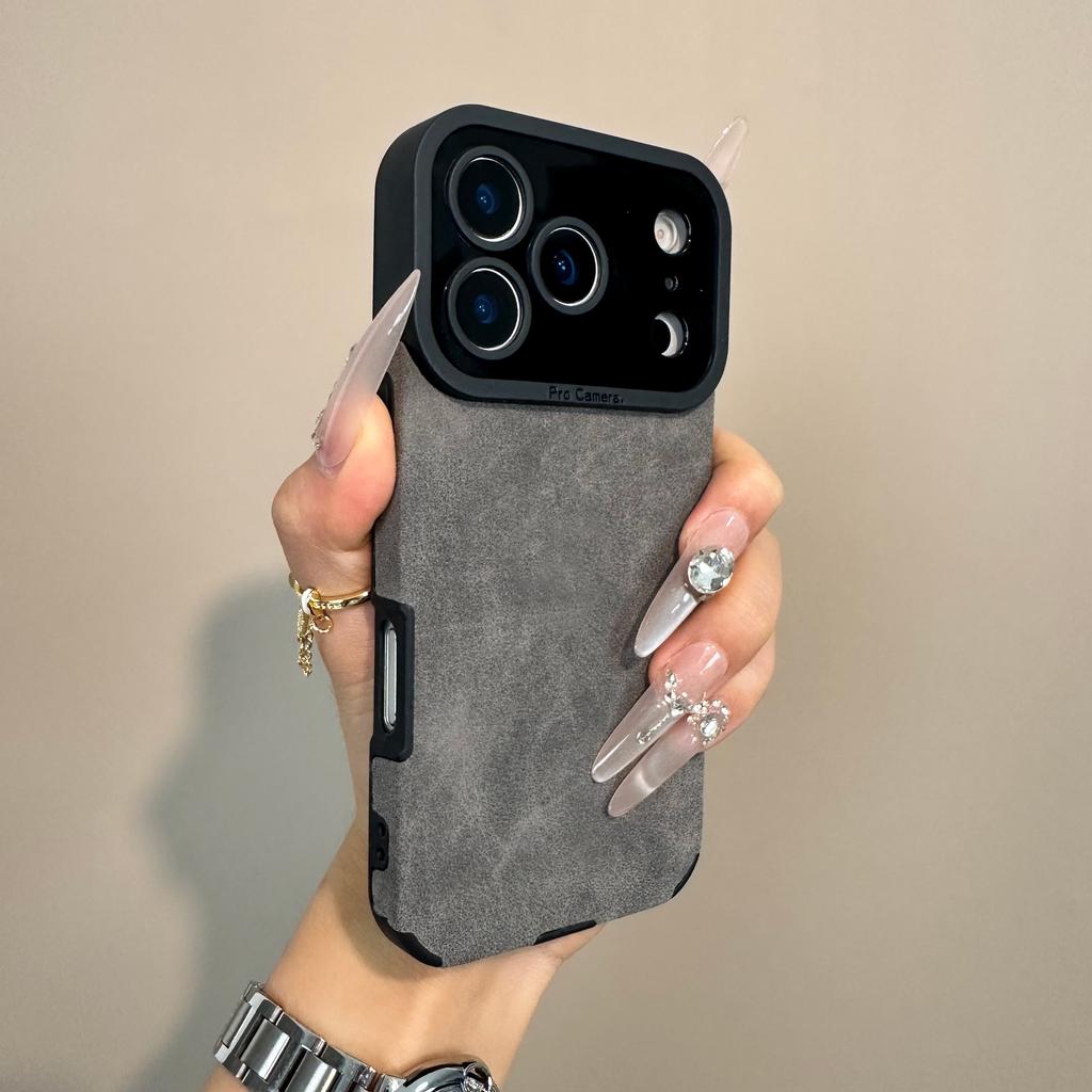 Fashion Brown Leather Lambskin Silicone Phone Case For iPhone 17 Pro Max Air 11 12 13 14 15 16 Plus XR XS X 16E Matte Soft Cover