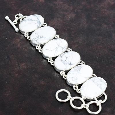 Howlith Armband Edelstein Schmuck 925 Sterling Silber verstellbares Kettenglied Armband sehr hübsch Howlith Schmuck handgefertigtes Armband Geschenk für Frauen