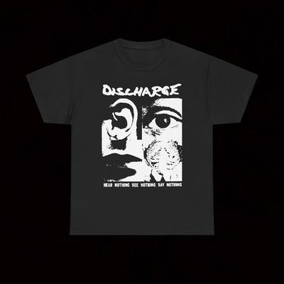 Discharge Hoor Niets Zie Niets Zeg Niets T-shirt Hardcore D-Beat Crust Punk