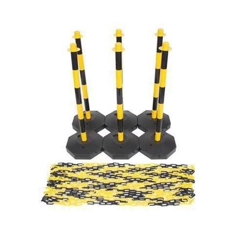 Aokewen Yellow & Black Warning Posts with Chain