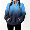 Women's Half Zip Pullover Gradient Print Long Sleeve Top for Fall and Winter
