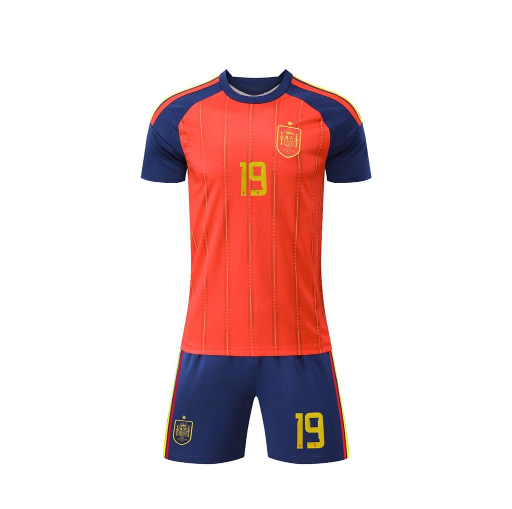 Zestaw koszulek piłkarskich reprezentacji Hiszpanii: Dzieci i dorośli (Rozmiar 14-3XL)