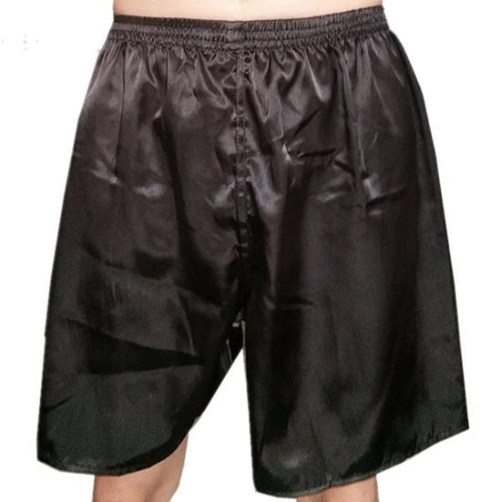 Men Beach Shorts Satin Soft Solid Color Underwear Elastic Waist Sleeping Plus Size Loose Pajamas Bottoms Men Clothes